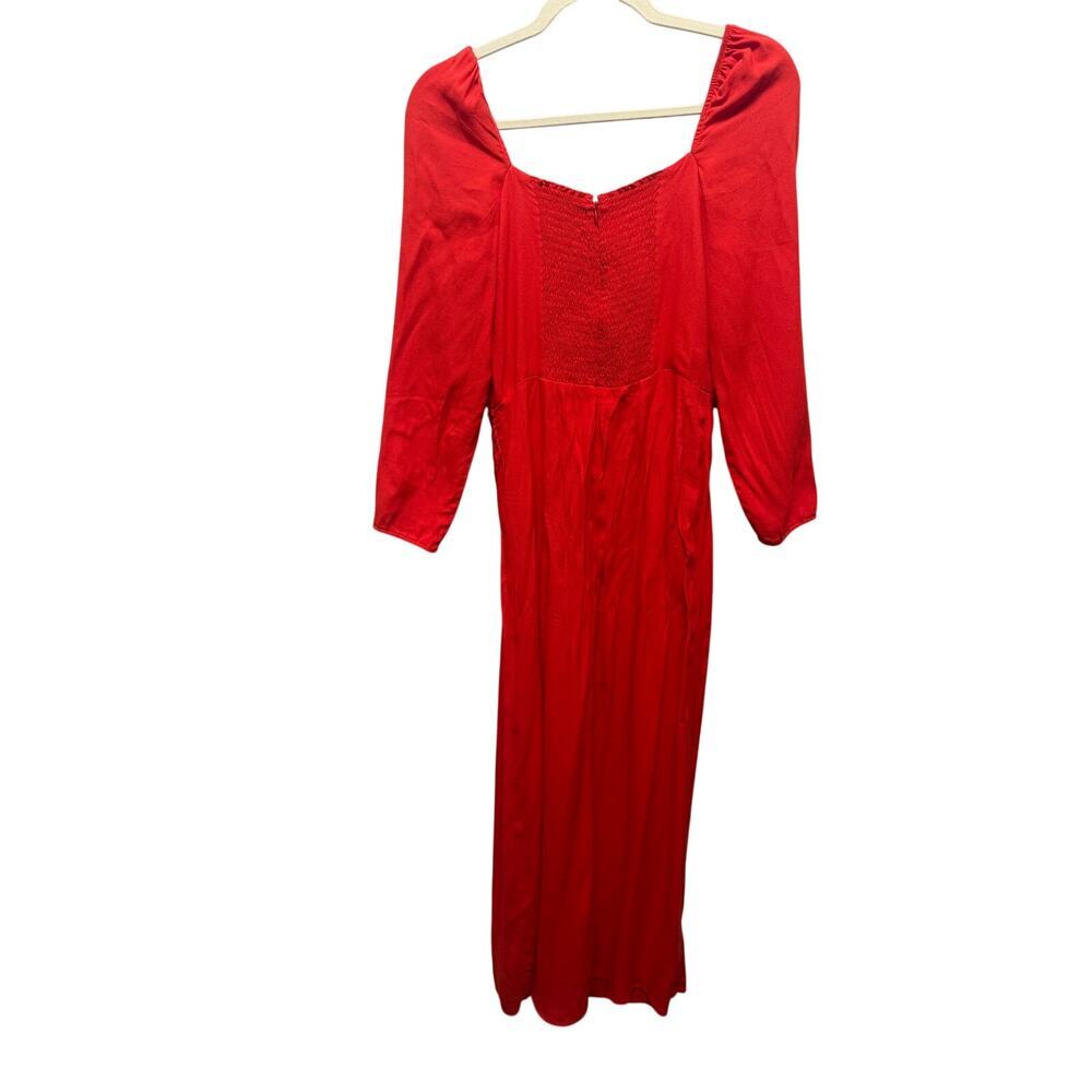 REFORMATION Hilda Dress Floral Midi Slit Smocked Back 6 - Picture 5 of 9